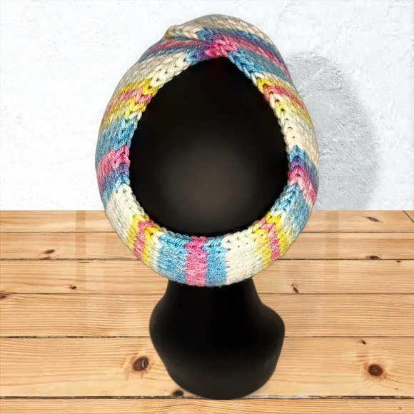 Handmade Knit Twist Ear Warmers Handcrafted Headband Flapper Girl - Picture 6 of 9